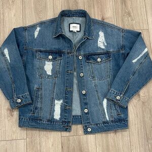 Forever 21 Blue Distressed Jean Jacket